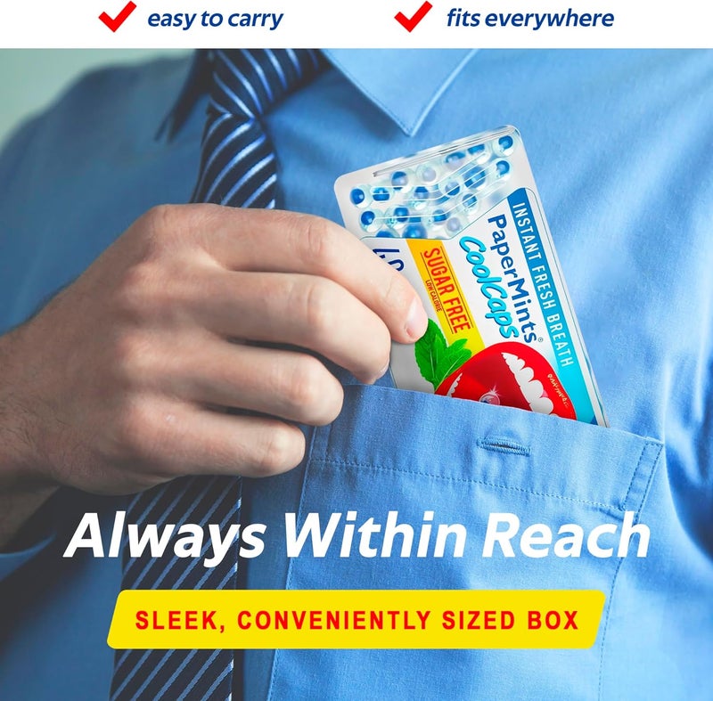 PaperMints CoolCaps - Instant Fresh Breath Mints Sugar-Free Variety 4 Pack - 160 Capsules - Image 5